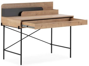 Biurko z litego drewna dębowego z sekretarzykiem 60x113 cm Lila – Marckeric