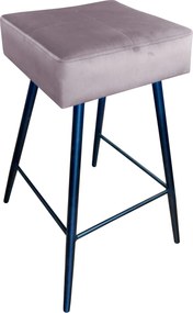 Hoker MAX krzesło barowe tkanina Welur podstawa metalowa : Kolor nogi - Czarna stożek, Kolor tkaniny - VELVET - MG55, Typ siedziska - Siedzisko stałe
