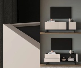 Stolik RTV 160 cm Freshion 05, kaszmir / czarny