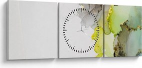 Obraz - Sztuka abstrakcyjna w tuszu (z zegarem) (90x30 cm)