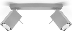 Plafony nowoczesny Briow, stal - 2 źródło światła 4000K - L.30 x H.16 cm - szary