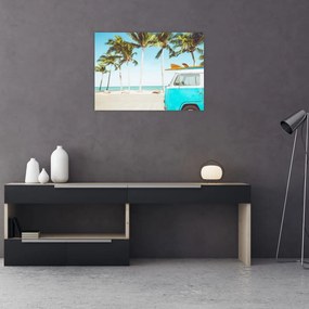 Obraz - Vintage van na plaży (70x50 cm)