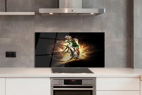 Panel szklany do Kuchni Rower na Czarnym Tle