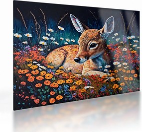 Obraz na szkle - Malowany jeleń (70x50 cm)