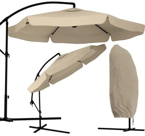 Składany parasol ogrodowy LEVI 300 cm, beżowo-brązowy + darmowe opakowanie