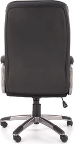 Wygodny fotel biurowy z czarnej ekoskóry Preston