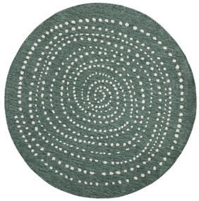 Zielony dwustronny dywan zewnętrzny NORTHRUGS Bali, Ø 140 cm