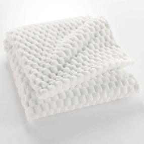 Kremowy koc z mikfroflaneli 125x150 cm Mini Frosty – douceur d'intérieur