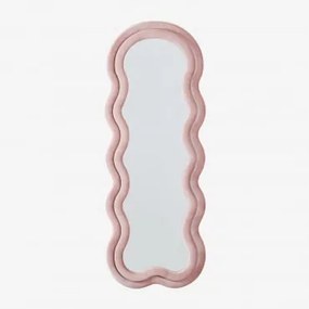 Lustro Ścienne Nieregularne 60x160 Cm Tapicerowane Evelyn Aksamitny Pink - Sklum