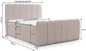 Szarobeżowe nowoczesne łózko kontynentalne C0-L55