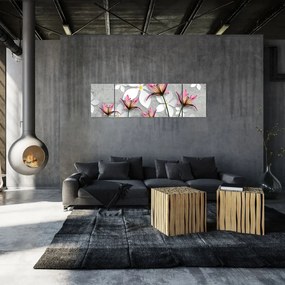 Obraz kwiatowej abstrakcji (170x50 cm)