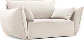 Beżowy aksamitny fotel Vanda – Mazzini Sofas
