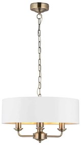 Endon 98934 - Żyrandol na łańcuchu HIGHCLERE 3xE14/40W/230V biały/mosiądz