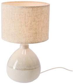 Beżowa lampa stołowa z tekstylnym kloszem (wysokość 41 cm) Ardo – Candellux Lighting