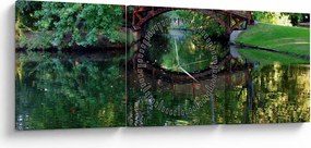Obraz rzeki (z zegarem) (90x30 cm)