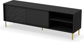 Czarny stolik RTV z frontem 3D Bullet