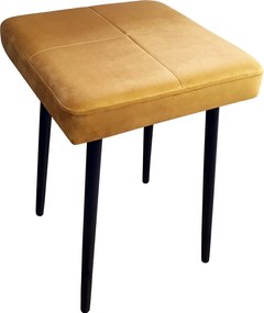 Taboret MAX tkanina Welur stelaż metalowy STOŁEK LOFT : Kolor nogi - Czarna stożek, Kolor tkaniny - VELVET - MG15, Typ tkaniny - Velvet