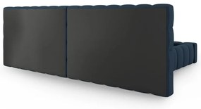 Ciemnoniebieskie tapicerowane łóżko dwuosobowe ze schowkiem i stelażem 180x200 cm Mamaia – Micadoni Home
