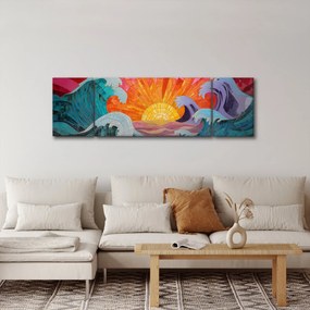 Obraz - Mozaika fal (170x50 cm)