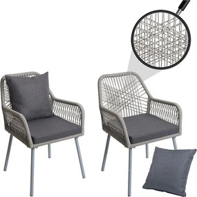 Krzesło ogrodowe MCW-O12 (zestaw 2 sztuk),  szary, pokrowiec ciemnoszary