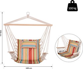 Outsunny Fotel Wiszący z Poduszką Komfortowy i Przenośny Idealny do Relaksu w Ogrodzie | Aosom PL