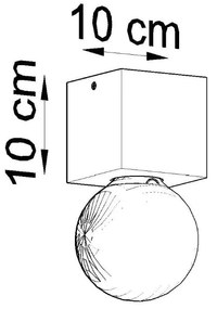 Szara lampa sufitowa 10x10 cm Gabi – Nice Lamps