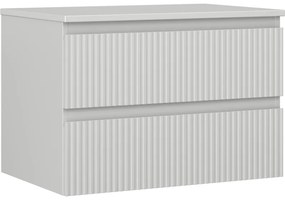 Mexen Rivel szafka łazienkowa podumywalkowa 70 cm z blatem, 2 szuflady, ryflowana , szara mat - 91A20-07047-2-BFFC62
