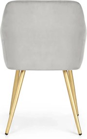 Zestaw 6 szarych krzeseł welurowych B1-A12