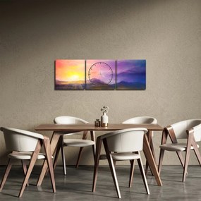 Obraz - O świcie (z zegarem) (90x30 cm)