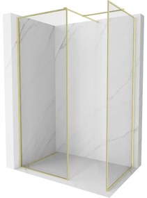 Mexen Kioto-F ścianka prysznicowa Walk-in z ramką 170 x 105 cm, transparent 8 mm, złota szczotkowana - 800-170-202-04-55-105