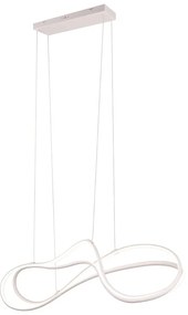 Biała lampa wisząca LED z metalowym kloszem Nala – Trio Select