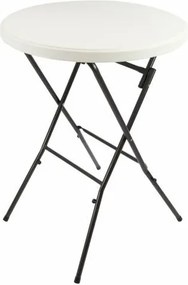 Składany, okrągły stół barowy, biały.