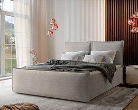 Masseno Łóżko kontynentalne MONTA z pojemnikiem na pościel 140x200 cm - Beżowy, LINCOLN 83