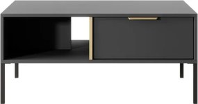MARS stolik kawowy antracyt ze złotymi elementami – nowoczesny stolik do salonu