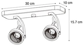 Designerski reflektor sufitowy biały GU10 70mm 2-punktowy regulowany - VoDesignerski Oswietlenie wewnetrzne