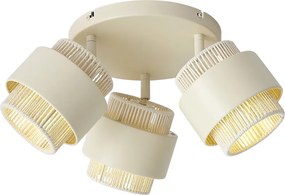 Nowoczesny reflektor sufitowy beżowy z liną 3-źródła światła obrotowy i przechylny - Kora