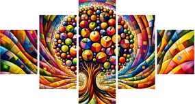 Obraz – Kolorowe drzewo z jabłkami (125x70 cm)