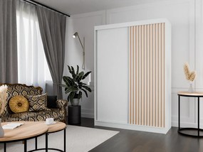 Szafa przesuwna ARTON 150 cm biała z lamelami – nowoczesny design i funkcjonalność