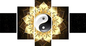 Obraz - Złoty Yin-Yang (125x70 cm)