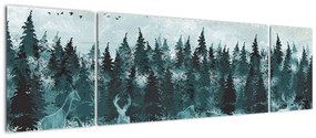 Obraz - Zwierzęta w lesie (170x50 cm)