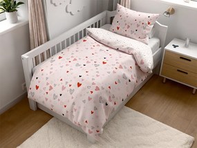 PrzytulneMieszkanie.pl PrzytulneMieszkanie.pl Pościel do łóżeczka krepowa Renforcé LOVITA różowa Rozmiar pościeli: 45 x 65 cm | 90 x 140 cm