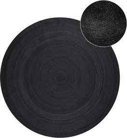 Czarny okrągły dywan z juty dwustronny/tkany ręcznie ø 140 cm Braided – Hanse Home