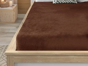 PrzytulneMieszkanie.pl Prześcieradło z mikropluszu 90x200 cm ciemnobrązowe