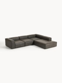 Narożna sofa modułowa XL ze skóry z recyklingu Lennon