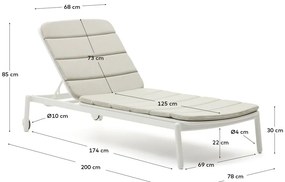 Biały metalowy leżak ogrodowy Marcona – Kave Home