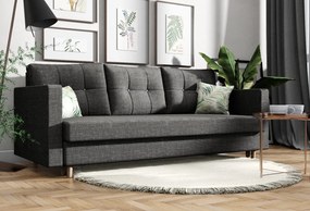 Kanapa tapicerowana ROYAL 216x85 cm szara z funkcją spania z pojemnikiem nowoczesna