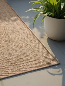 Dywan zewnętrzny dwustronny Duet Ornament beżowo-kremowy 120 cm x 170 cm
