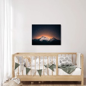 Obraz nocnego nieba z górą (70x50 cm)