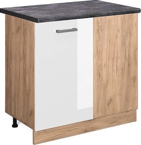 Szafka narożna biały wysoki połysk 86x60x81.6 r-line