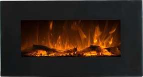 Kominek elektryczny CHANDELA - Szer. 84 x Gł. 14 x Wys. 45 cm - Czarny